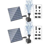 AISITIN Fontaine solaire de jardin extérieur bricolage fontaine solaire pour bassin avec 6 effets buses pompe à eau solaire pour salle de bain pour oiseaux, étang, piscine, décoration de jardin (2