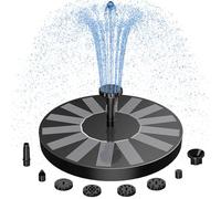 AISITIN Fontaine solaire d'extérieur avec 4 tubes de support et 6 effets | Fontaine solaire pour extérieur, pompe de bassin solaire flottante pour abreuvoir d'oiseaux, aquarium, jardin, fontaine