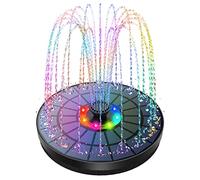 AISITIN Fontaine Solaire Exterieure 5.5W avec LED Lumières Colorées et Batterie intégrée avec 7 Buses pour Petit étang, Bain d'oiseaux, réservoir à Poissons, décoration de Jardin