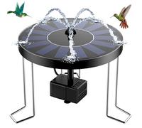 AISITIN Fontaine solaire extérieure améliorée Fontaine solaire extérieure avec support en métal antidérapant, Fontaine solaire de jardin, Pompe à fontaine solaire pour jardin