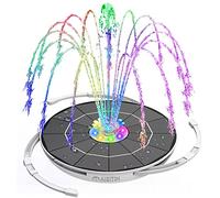 AISITIN Fontaine Solaire Extérieure de Jardin 6,5W LED Fontaine Exterieure de Jardin avec Tiges de Support Réglables, Pompe Solaire Bassin Exterieur Jeu de Buses Inclus Compatible DIY
