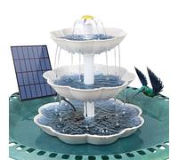 AISITIN Fontaine Solaire Exterieure de Jardin, avec Fontaine Solaire de 3,5 W - 3 Niveaux d'alimentation pour Oiseaux Bain d'oiseaux et Fontaine Solaire DIY - Amovible pour Bain (White)
