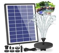 Pompe Fontaine Solaire Extérieur 6,5 W Fontaine Solaire Flottante à Eau Solaire Fontaine Flottante 6 Buses pour Bain d'oiseaux, Aquarium, Étang ou Décoration de Jardin