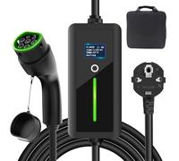 Aiskooc Typ 2 Chargeur Mobile, Câble de Recharge Portable de 3,5KW avec EU Schuko Prise, IP67 Étanche, Câble de Charge Typ 2 16A de 5 Mètres, IEC 62196-2