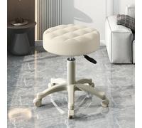 Aislerbee Tabouret roulettes Coiffeuse 360° | Coussin Moelleux Simili Cuir Noir | Hauteur Réglable 35-53cm | Expédition Directe France| Idéal Bureau/Salon/Atelier