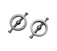Aislor 2Pcs Adulte Faux Non-Piercing Boucle de Téton Mamelon Anneaux Acier Bijoux de Corps Vis Ronde Barbell Bouclier Argenté Taille unique