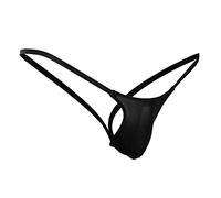 Aislor Caleçon Homme Micro String Ficelle Transparente Silps Jockstrap Bikini G-String Culotte Brief Mini Bulge Pouch Thong Underwear Fesse Ouverte Noir M