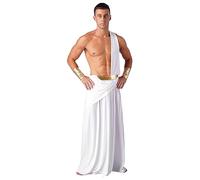 Aislor Deguisement Romain Gladiateur Homme Deguisement Egyptien Antique Spartiate Adulte Costume Empereur Romain Homme Halloween Dieu Pharaon Cosplay Z Grec Blanc L