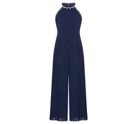 Aislor Enfant Combinaison Fluide Eté Mariages Fêtes Princesse Strassé Fille Salopette Pantalon Jambes Large Cocktail Soiree Sans Manches Bleu marine 7-8 ans