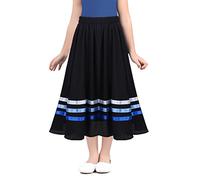 Aislor Enfant Fille Jupe Longue Ample Soirée Cérémonie Grande Taille Haute Casual Jupe Large Fluide Décontractée Trousers Droit élastique Bleu 14 Ans