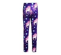 Aislor Enfant Fille Legging Pantalons Crayon Licorne Danse Jogging Collant Automne Hiver Elastique Jambières Extensibles Carnaval Cosplay Sportwear 1-12 Ans Violet 5-6 Ans
