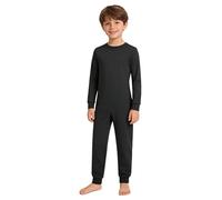 Aislor Enfant Garcon Salopette Pyjama Combinaison Garçon Grenouillère En Coton Body Pantalons Une Pièce Noir 7-8 ans