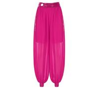Aislor Femme Fendue Pantalons Danse du Ventre Côté Split Pantalon Arabe Princesse Pantalons de Costume Danse Orientale Performance