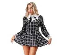 Aislor Femmes Costume D'écolière École Vilain Japonais Anime Lolita Cosplay Uniforme Scolaire Japonais Lingerie Robe En Tartan Avec Ruban Noir S