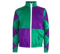 Aislor Fille Enfant Racing Blousons Veste Sport Jogging Blocs Couleurs Coupe Vent Costume Déguisement Cavalier Halloween Carnaval Spectacle Vert 11-12 ans