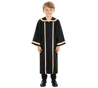 Aislor Fille Robe De Choeur Pour Enfants Robe De Chorale D'Église Enfant Toge Diplome Universitaire Tenue Diplome Lycée Costume Juge Pour Noir 13-14 ans