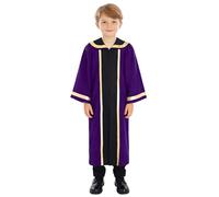Aislor Fille Robe De Choeur Pour Enfants Robe De Chorale D'Église Enfant Toge Diplome Universitaire Tenue Diplome Lycée Costume Juge Pour Violet 11-12 ans