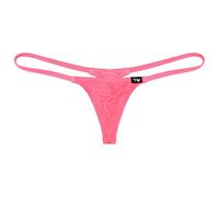 Aislor Homme Micro Mini String Thong Ficelle Caleçon Taille Basse Culotte T-Back Elastique Mini G-String Triangle Sangle Underwear Rose XL