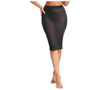 Aislor Jupe Crayon Mi-Longue Transparente Élastique Stretch Jupe Bodycon Soirée Romantique Rendez-Vous Lingerie Nuisette Mariage Anniversaire Saint-Valentin Bikini Sarong Noir Taille Unique