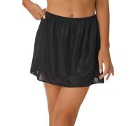 Aislor Jupon sous Robe Jupe Lingerie sous-vêtements Femme Jupon Invisible Longeur en Demi-Jupe Mi-Long Mini Jupe Longue Elastique 35cm Noir Taille Unique