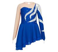 Aislor Justaucorps Gymnastique Fille avec Culotte Intégré Manche Longue Leotard Ballet Danse Classique Tenue Danse Fille Patinage Artistique Performance 5-16 Ans Chair Bleu 11-12 Ans