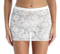 Aislor Mini Jupe Femme Micro Jupe Moulante Hanche Dentelle Jupette Courte Bal Club Party Skirt Bodycon Lace Lingerie Seduction Nightclub Clubwear Blanc Taille Unique