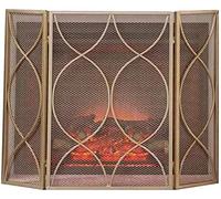 AISNXOQI Écran de Protection Contre Les étincelles, écran de cheminée Plat Moderne, Pliable à 3 Panneaux, Pare-étincelles pour Foyer, pour la Protection des bébés, séparateur d'écran de pièce d'été,