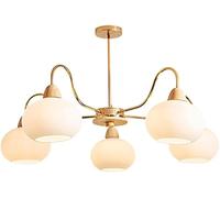 AISNXOQI Grande décoration de Maison en Verre de Lait Spoutnik Lustre Mid Century Semi Flush Mount plafonnier Light Antique Lampe de Suspension de Ferme - Lustre, Lustre