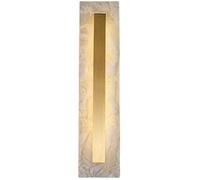 AISNXOQI Hertl Applique Murale en Pierre Naturelle en Laiton Barre d'éclairage Murale linéaire en marbre Moderne 6W Dimmable LED Lampe Murale en Verre d'albâtre Blanc Lampe de vanité de Salle de Bain