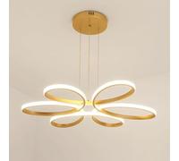 AISNXOQI LED PRENDANT LUMILES, 3 Couleurs à Gradation à chandelle Mount Chandelier îlot de Cuisine ajusté Lampe de Peinture pour Table à Manger Chambre de Bureau (90 cm)