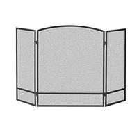 AISNXOQI Pare-cheminée Écran de cheminée en métal Moderne avec Couvercle en Maille d'acier Noir - 3 Panneaux et Grand Pare-étincelles de sécurité Pliable pour Cuisine intérieure, Conception arquée