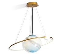 AISNXOQI Plafonnage E27 Planet Creative Planet Pendants, Boy and Room Glass Spherical Shade Chandelier, Space Planet Net Red Pendant Light for Children's Room (Couleur: Golden) DÉCORATIONS