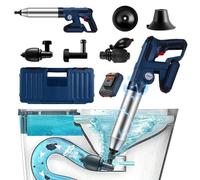 Aisny Deboucheur WC Électrique, Déboucheur à Pompe Deboucheur Canalisation Professionnel avec Indicateur de Pression d'air et 4 Adaptateurs en Caoutchouc pour Salle de Bain Cuisine Toilettes