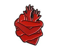 Aisoway Bras Rouge Humaine Hug Art De Coeur émail Pin Vestes Denim Shirt Hommes Bijoux Et Femmes Badge Broche