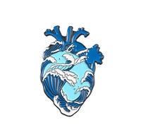 Aisoway Broche Coeur Pin émail Coeur Brave Vêtements Sac Broches Bijoux Médical Bleu Unisexe Rétro