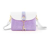 AISPARKY Petit sac à bandoulière en cuir synthétique pour filles, joli cadeau pour adolescentes et filles, Paillettes roses et violettes, S, sac à bandoulière tendance pour filles