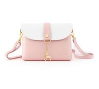 AISPARKY Petit sac à main à bandoulière en cuir synthétique pour femmes et filles avec pendentif avec sangle/chaîne dorée, rose, mini, rose