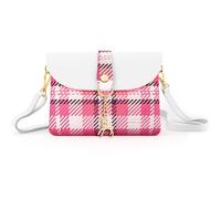 AISPARKY Petits sacs à bandoulière pour adolescentes et filles, jolis sacs à main pour enfants, sacs à bandoulière, cadeaux pour petites filles (plusieurs couleurs), Plaid rouge et rose, Small