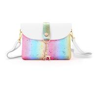 AISPARKY Petits sacs à bandoulière pour adolescentes et filles, jolis sacs à main pour enfants, sacs à bandoulière, cadeaux pour petites filles (plusieurs couleurs), Dégradé rose bleu pailleté, Small