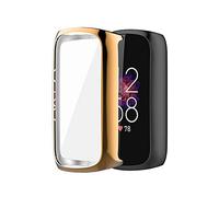 AISPORTS 2 Pack Compatible avec Fitbit Luxe Case avec Protecteur D'écran, Doux TPU Silicone Bumper Case Couverture Complète Housse de Protection pour Fitbit Luxe Activity Tracker Wellness Tracker
