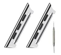 AISPORTS Adaptateur Apple Watch 38mm 40mm, Strap Connecteur Link Lug en Acier Inoxydable pour Apple Watch SE/iWatch Series 6/5/4/3/2/1