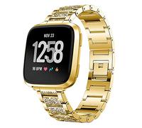 AISPORTS Bracelet Compatible Fitbit Versa 2/Versa - Bijoux Femme, Métal Glitter Diamants Strass