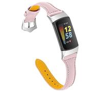 AISPORTS Bracelet en Cuir Compatible avec Le Bracelet Fitbit Charge 5, Bracelet de Sport en Cuir Souple et Respirant avec Boucle en Métal Bracelet de Remplacement pour Fitbit Charge 5 Fitness Tracker