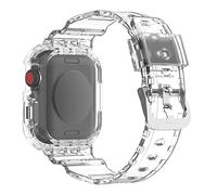 AISPORTS Bracelet en Silicone Compatible avec Le Bracelet de Montre Apple 41mm, Étui de Protection en Silicone TPU Transparent et Souple avec Coque de Protection avec Sangle pour iWatch Series 7 41mm