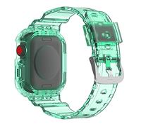 AISPORTS Compatible avec Apple Watch Strap 40mm 38mm avec Bumper Case,Crystal Transparent Clear Soft TPU Silicone Rugged Armor Bumper Housse de Protection avec Sangle pour iWatch Series 6/5/4/3/2/1/SE