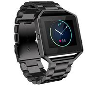 AISPORTS Compatible avec Fitbit Blaze Bracelet avec Cadre Femme Homme, Fitbit Blaze Bracelet en Acier Inoxydable Réglable en Métal Solide Bracelet de Remplacement pour Fitbit Blaze Montre Intelligente