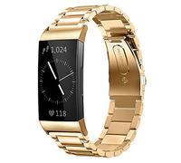 AISPORTS Compatible avec Fitbit Charge 3/Fitbit Charge 4 Bracelet Acier Inoxydable,Bracelet de Sport Réglable Solide Bracelet Boucle Métal Bracelet de Remplacement pour Fitbit Charge 3/4