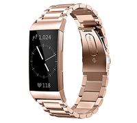 AISPORTS Compatible avec Fitbit Charge 3/Fitbit Charge 4 Bracelet Acier Inoxydable,Bracelet de Sport Réglable Solide Bracelet Boucle Métal Bracelet de Remplacement pour Fitbit Charge 3/4