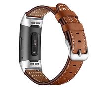 AISPORTS Compatible avec Fitbit Charge 3/Fitbit Charge 4 Bracelet, Bracelet de Sport en Cuir Doux Respirant Bracelet à Boucle en Métal Bracelet de Remplacement pour Fitbit Charge 3/4 Fitness Tracker