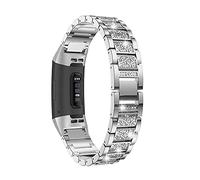 AISPORTS Compatible avec Fitbit Charge 3/Fitbit Charge 4 Bracelet,Crystal Bling Glitter Diamond Jewelry Bracelet de Sport Réglable Bracelet en Métal Bracelet de Remplacement pour Fitbit Charge 3/4